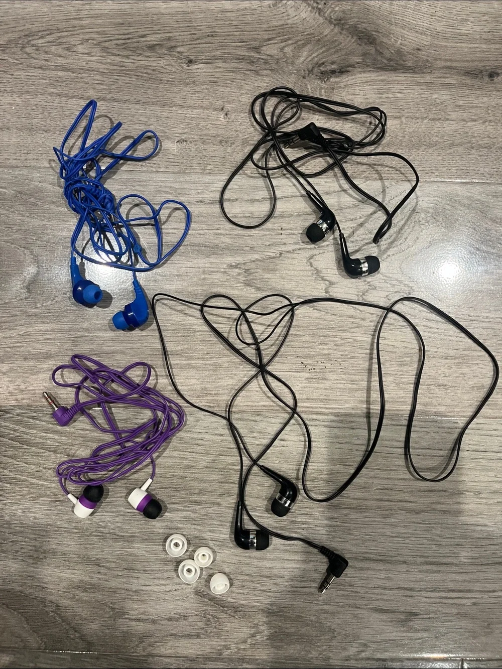Assorted Blue, Black, Purple Wired In-Ear Earbuds - Multi-Pack